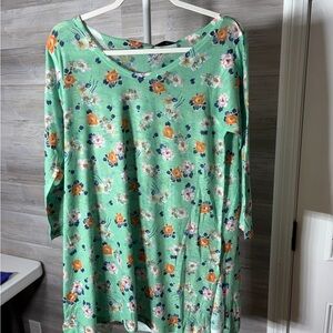 Nally & Millie Mint Green Floral Tunic 1077